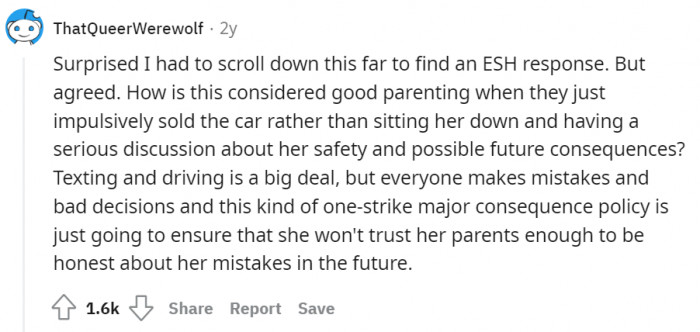 She wasn't honest about her mistakes, nor did she accept that it was her fault.