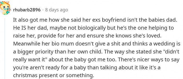 People who are raising the baby are the parents...