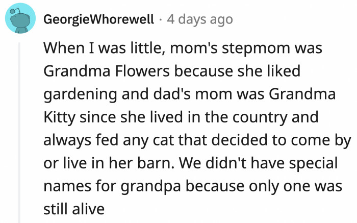 If you let kids name people, they'll come up with adorable and creative endearments.