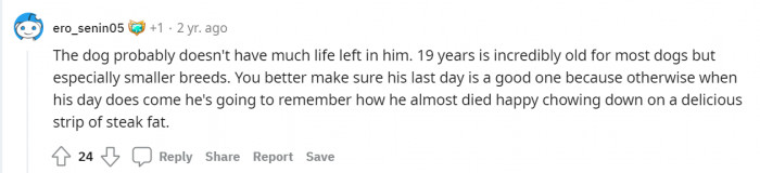 Others just want Buster to live his life to the fullest. Old age shouldn't stop him from achieving happiness.