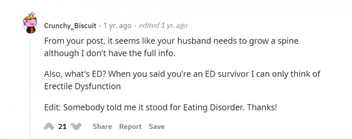 Husband doesn't seem to look out for his wife