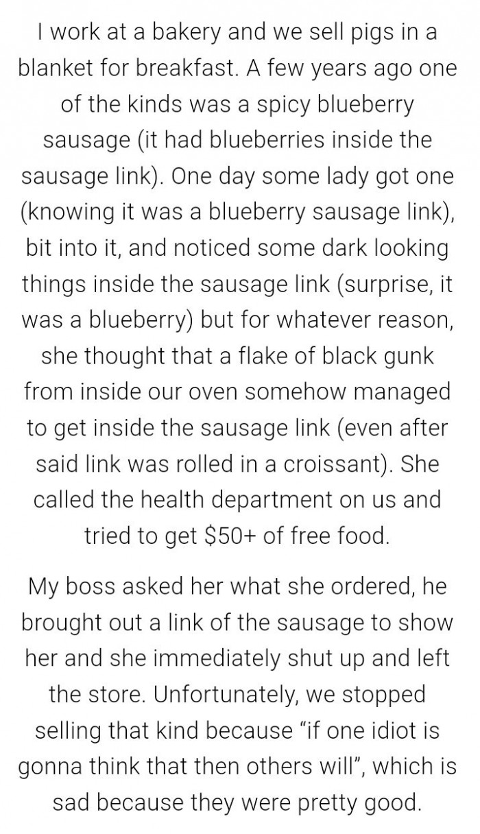 Spicy blueberry sausage.