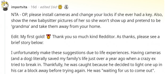 Take all the precautions so the old babysitter never shows up again.