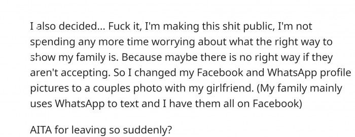 Big hugs for standing up for who you are and for your partner, more power to this girl!