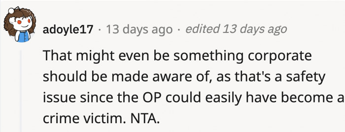 A fair point, as the manager could overlook the issue as soon as there's someone to replace OP