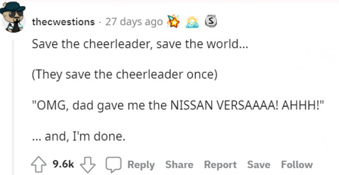8. Save The Cheerleader, Save The World.
