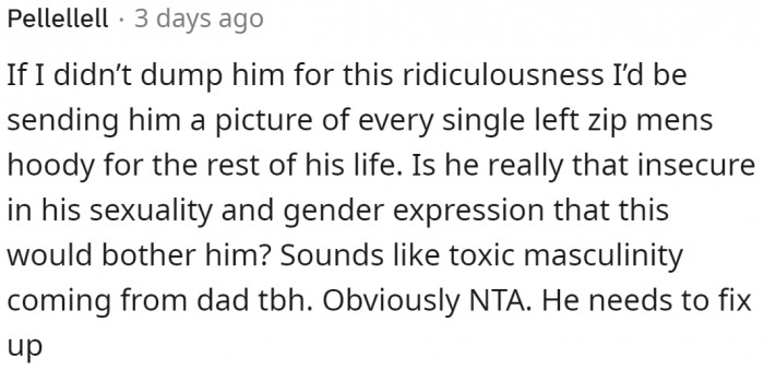 The best revenge for the boyfriend's irrationality.