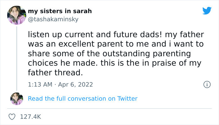 She started by posting this first tweet.