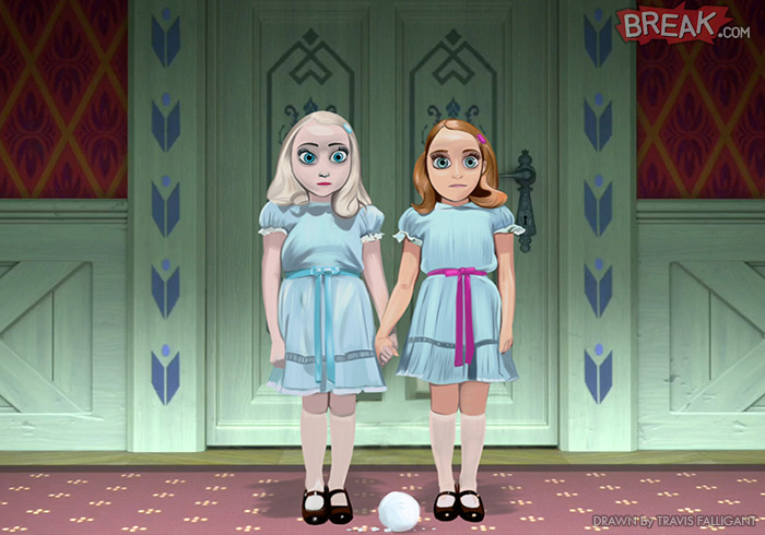 4. Elsa and Anna as the twins (The Shining, 1980)