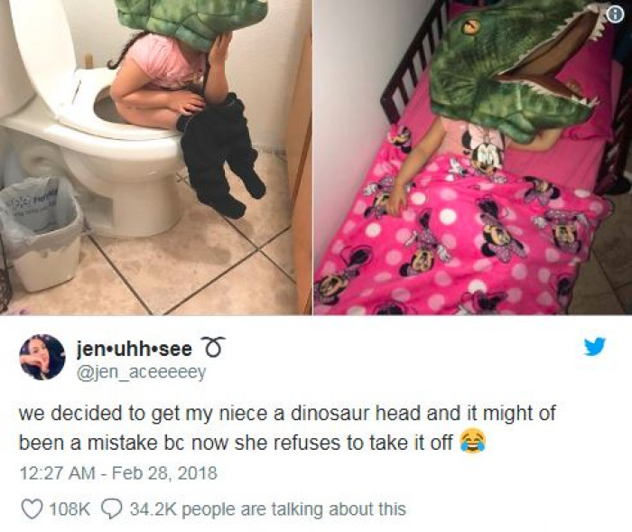 11. Awesome dinosaur head, I might add.