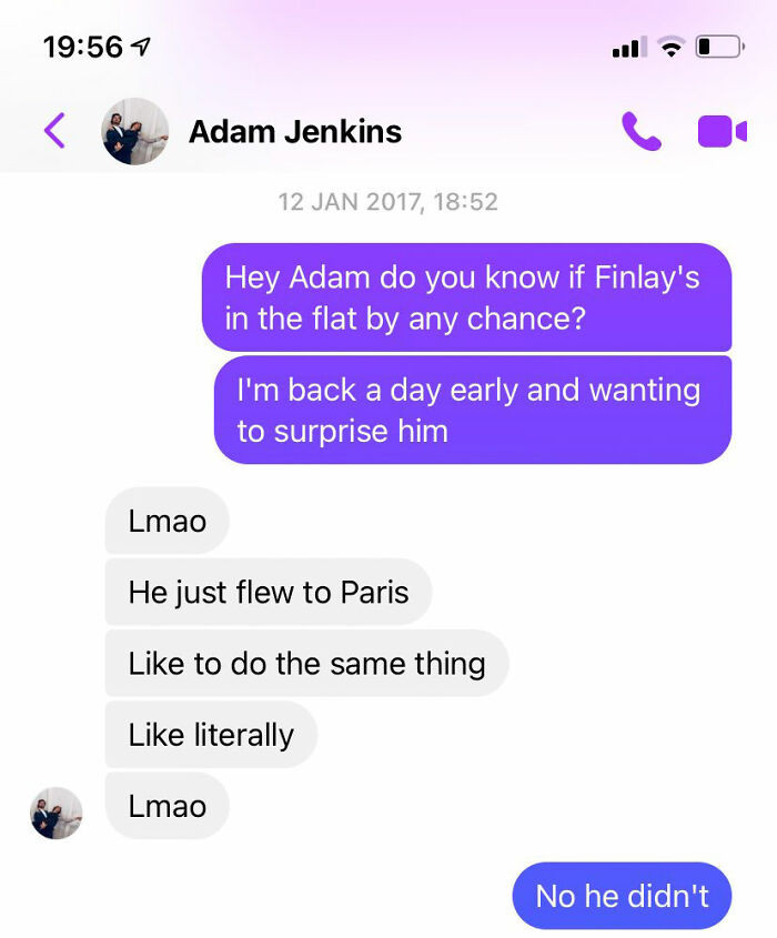 Salma flew in to Edinburgh from Paris a day early to surprise her boyfriend. But things took a comedic turn when she found out her boyfriend actually did the same exact thing.