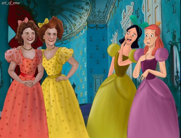 Drizella and Anastasia are completely in disbelief.