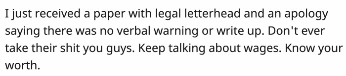 His request was granted, and OP encouraged people to know when to stand up for themselves.
