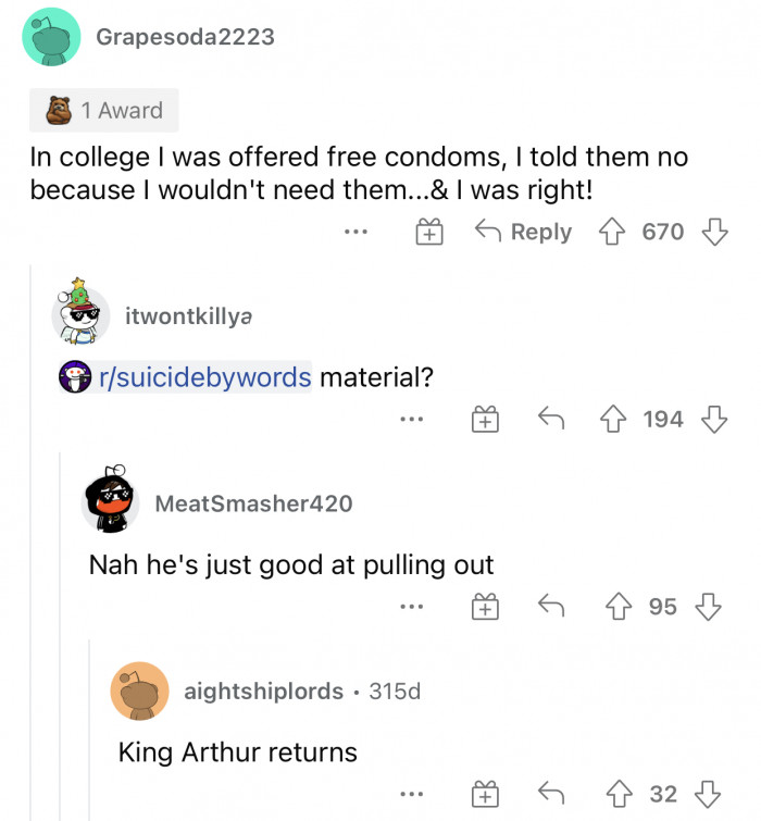 At least it's good to be honest with yourself.