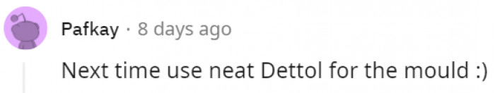 Dettol for the mold. Gotcha.