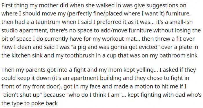 She explained what her mom tried to do to control her.