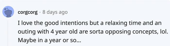 Some Redditors thought that OP should have planned a day out for his wife without their daughter