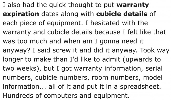 He decided to include even the most intricate details.