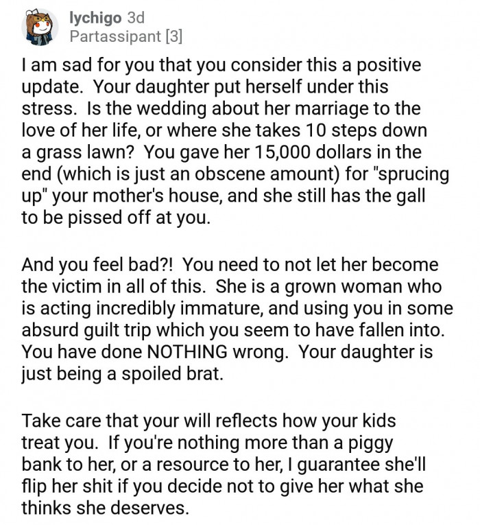 Is it about marrying the love of her life or walking down a grassy lawn?