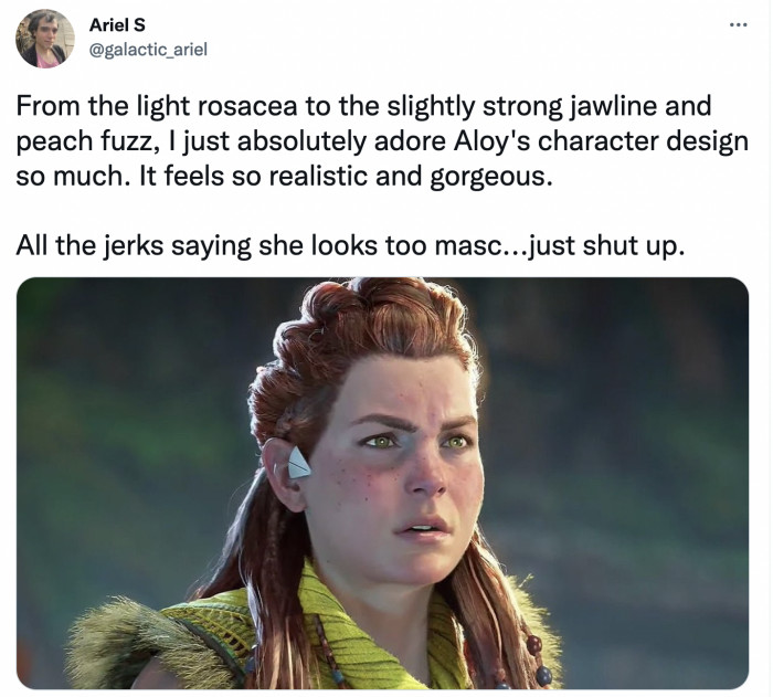 Women are of all types and shapes. There is beauty in how Aloy was envisioned