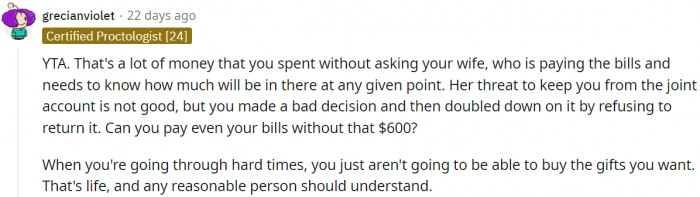 A cheaper gift is also a gift.