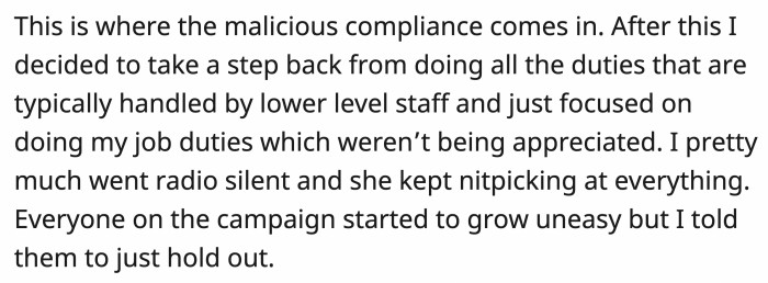 Lower-level staff duties? No thanks.