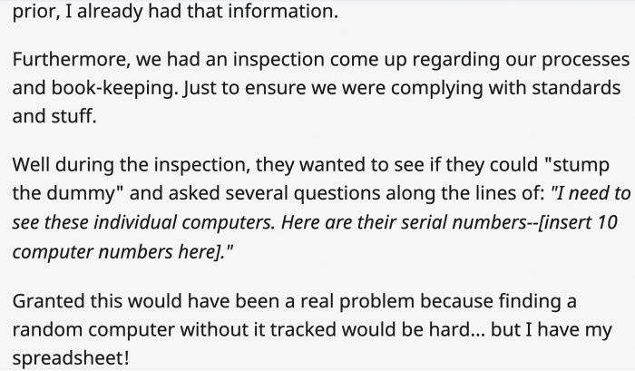 It would have taken OP a lot of time to compile all of that instantly