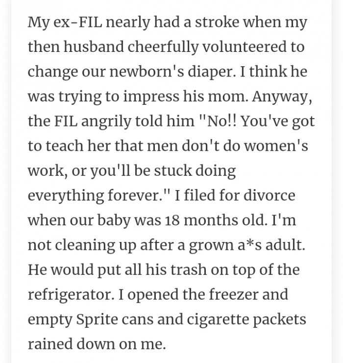 #19 Not cleaning up after his mess, not anymore.