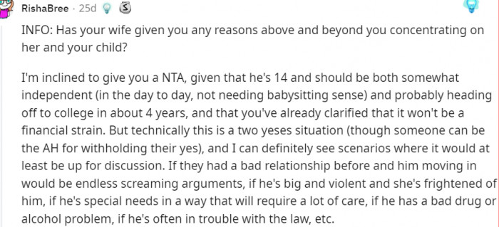 What other reasons could she have?