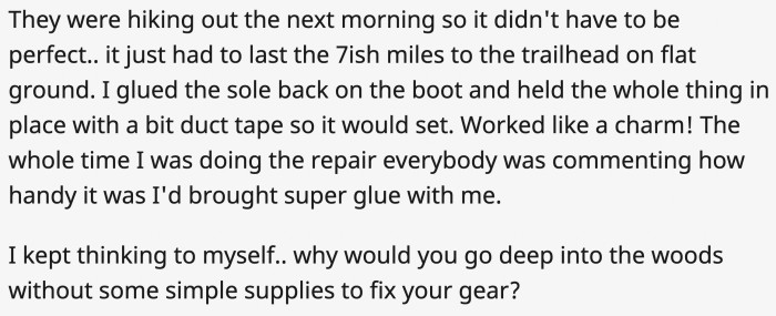 OP had a clear picture of how prepared they should be