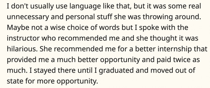 A continuation of the comment