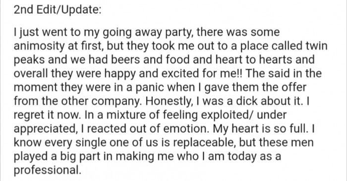 A few days later, he provided another update