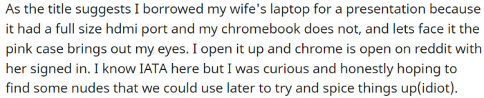 Borrowed my wife's laptop