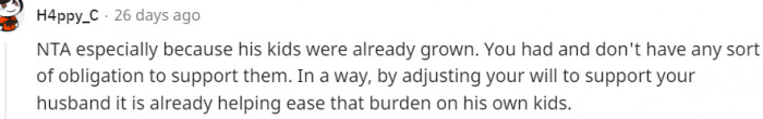16. His Kids Are Already Grown and Should Take Care of Themselves