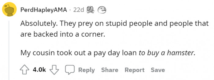 Don't know whether to laugh or feel sorry for his cousin.