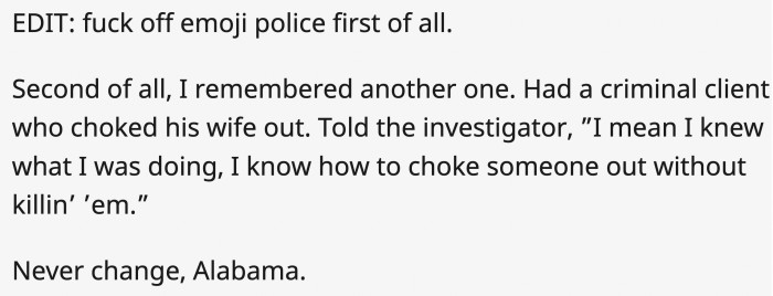 Of course, this is in Alabama