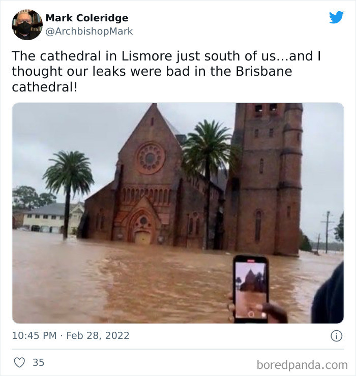 19. A cathedral submerged in water