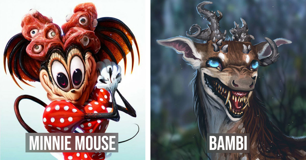 Artists And Illustrators Love Making Creepy Versions Of Beloved Disney Characters