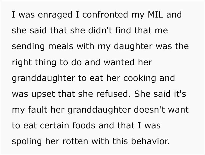 Since his daughter refused to eat any other meals, she had only been having snacks while with her grandparents.