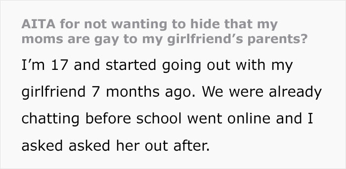 The OP is 17 years old and has been seeing his girlfriend for 7 months, and their families were understandably interested in meeting each other.
