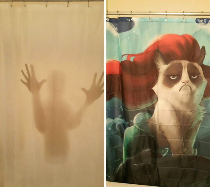39. My Girlfriend Didn't Like the First Shower Curtain, So She Got Another.