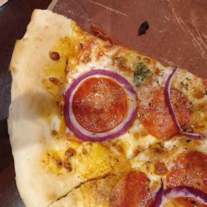 #10 The pepperoni fits perfectly in the onion