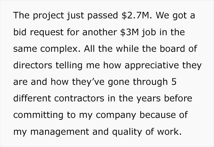 The Board of Directors committed to the company he worked for BECAUSE of him