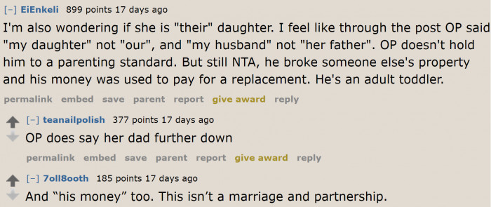 The man has a misguided definition of marriage.