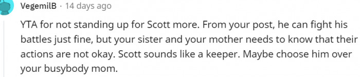 3. You should stand up for Scott more