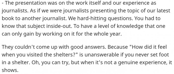 If a slacker doesn't bother to do anything, it does show.