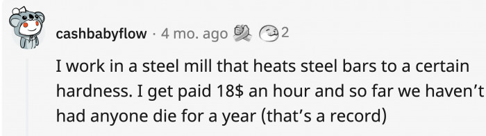 18. A dangerous job for an incredibly low wage