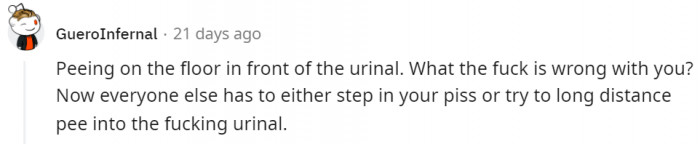 Only a gamer can long-distance pee. But seriously, don't.