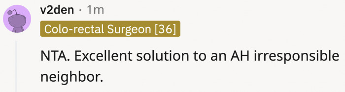 This Reddit user complimented OP's swift delivery of justice