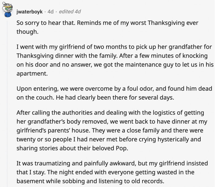 This guy's and the family's worst Thanksgiving.